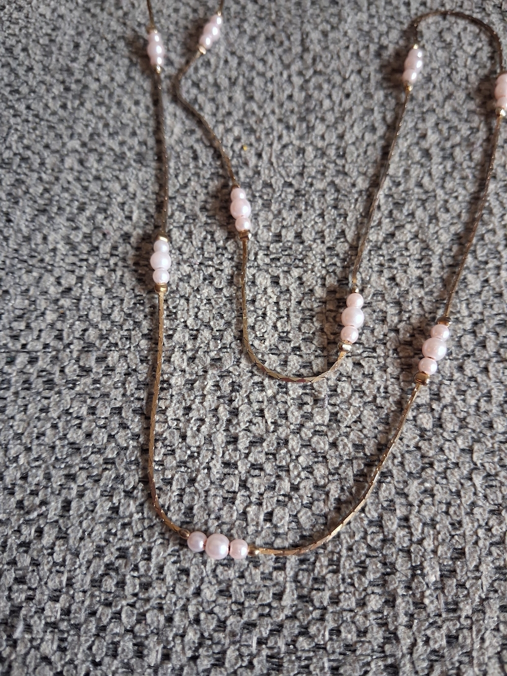 Delicate Pink Beaded Station Necklace - Women Jewelry